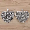 Pendentif Colliers 2 Pièces Tibétain Argent Papillon Coeur Charmes Pendentifs Pour Collier Bijoux Constatations Accessoires 67x60m