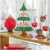 Weihnachtsdekorationen 2022 Weihnachtssnack Stand 2 Tierharz -Serviertablett Cupcake Holder Bowl Tischdekoration Ornamente Rack Dhhi3