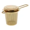 Riutilizzabile Mesh Tea Tool Infusore Colino in acciaio inossidabile Loose Leaf Teiera Filtro per spezie con coperchio Tazze Accessori da cucina RRC348