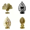 Titulares de vela preto portador de ferro forjado Base Golden Base Living Desktop Decoração de Christmas Leaf Crafts Simple 2022 Gold