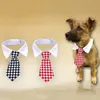 Dog Apparel 9 Colors Necktie For Small And Medium Grid Printed Pet Accessories Cat P o Props Tie Holiday Decoration Collar 221103