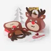 Dinnerware Sets Christmas Home Accessories Disposable Packing Bag Cookies Candy Dessert Cases Santa Gift Box One-off Supplies