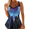 Suit Plus Size 5xl 2 Piece Tankini Large 3xl Swimwear Swimdress 4xl Swim Dress Swimsuit Top Print Colorful Bathing Suit 221107