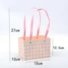 Emballage cadeau fleur emballage boîte couleur grille Portable fleuriste Bouquet panier sac fourre-tout pour mariage fête d'anniversaire fête des mères cadeaux décor