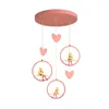 Pendant Lamps Pink LED Princess Bedroom Creative Heart Children's Room Girl's Cartoon Light Fixtures