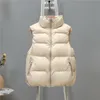 Down Puffer Designer Женщины зимние пальто сплошные рукавочные пиджаки Классический перо Weskit Jacket