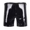 Underwear Luxury Mens Underpants Sexy Wet Look PVC Zipper Skinny Running Sports Short Pants Fitness Leather Shorts Up Briefs Drawers Kecks Thong 4MES