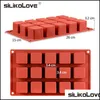 Baking Moulds Silikolove 15 Cavity Cube Square Shape Sile Mold For Cake Decorating Tools Diy Dessert Mods Kitchen Baking 220601 Drop Dhzh1
