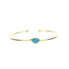 Charm Bracelets 2022 Fashion Retro Blue Oval Semi-precious Cz Adjustable Big/small Open Gold Silver Color Cuff Bangles Women Jewelry Gift