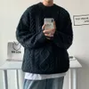 Mens Sweaters Koreli Uzun Kollu Örgü Gömlek Kablo Örgü Büyük Boy Kazak Jumper Moda Giysileri 221115