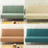 Chair Covers Armless Sofa Bed Cover Solid Color Without Armrest Big Elastic Folding Furniture Home Decoration Bench