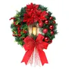 Dekorative Blumen Weihnachten Haustür Kränze Charms mit Lampe LED Weihnachten Girlande kreative festliche Ornamente Party Supplies