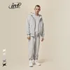 Mens Tracksuits INFLATION Plain Zip Up Hoodie and Jogger Set Men Winter Thick Tracksuit Unisex Two Pieces 221115
