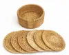 Masa Paspasları 6pcs Toptan El Yapımı Sofra Placemat Yemeği İçecek Kupası Mat Pad Dokuma Rattan Coasters Set