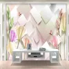 Sfondi Romantico e alla moda Fiore 3D TV Sfondo Pittura murale