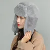 ベレー帽の冬の爆弾帽子女性ウシュハンカキャップ耳のフラップ濃い暖かいロシアの風の帽子帽子保護大人のソリッド58 cm