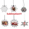 Sublimation Blanc Pendentifs De Flocon De Neige Ornements De Noël Blancs D'impression De Transfert Thermique Blanc Personnalisé DIY Arbre Décor En Gros EE