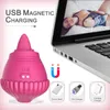 Rose portable vibratrice puissante langue vibrante Licking Tasing Stimulateur Clit Massageur Female Sex Toys