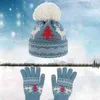 Bérets Boys Flap Hat Women's Winat's Winter European and American Christmas Tricots Gants Two Piece Two Treesed Wool lapins Femmes