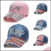 Partyhüte Trump 2024 Baseballkappe USA Hut Wahlkampfhüte Cowboy Diamantkappen Verstellbare Snapback Frauen Denim Drop Lieferung Dhq9W