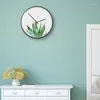 Horloges murales Fresh Cactus Clock Salon Chambre Enfants Nordic Minimalist Green Plant Mute