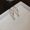 Hoop Earrings Lovelink Simple Silver Color Hollow Metal Girls Large Transparent Zircon Drop Set Women Fine Jewelry