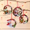 Juldekorationer Garland hängande prydnads kransdekoration Santa Clause Snowman Bear Reindeer Decor Tree Ornaments