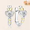 Hoop Earrings 2022 Fashion Two Tone Heart Women Hoops Statement Accessories Unique Gift Wedding Engagement