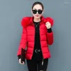 Women's Trench Coats 2022 Winter Parkas Women Jacket Fur Collar Hooded Basic Coat Thicken Female Warm Cotton Padded Outerwear Plus Size