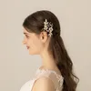 Kopfbedeckungen O559, klassisch bemalte Blätter, doppelte Brautornamente, Kathedrale, Hochzeit, U-förmige Haarnadeln mit Kunstblumen