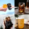 2 Days Delivery Sublimation Glass Beer Mugs with Bamboo Lids And Straw DIY Blanks Frosted Clear Mason Can Tumblers Cocktail Iced Coffee Soda Whiskey Cups