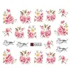 Hele DIY Designer Water Transfer Tips Nail Art Pink Rose Flower Sticker Sticker Decals Women Beauty Wedding275D
