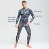 Ropa interior térmica para hombres para hombres Ropa de camuflaje termo masculino Long Johns Set Medias Compresión de invierno Secado rápido 221114