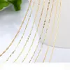 Genuine 14k Gold Color Necklace For Women Water Wave Chain Bone starry 18 inches Pendant Fine Jewelry 220216277R7297920