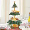 Christmas Decorations 2022 Christmas Snack Stand 2 Tier Resin Food Serving Tray Cupcake Holder Bowl Table Decoration Ornaments Rack Dhgcm