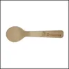 Spoons 100 Pcs Mini Ice Cream Wooden Spoon Disposable Flatware Wood Dessert Scoop Cake Western Cheese Spoons Take Out Delivery Table Dhut5