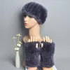 Outros acessórios de moda Caps chapéus Um conjunto Mulheres Real Rex Rabbit Pur Band Band Winter Winter Hat Hat Brand Luvas Luvas de manga feminina Cap de peles real Pulseira elástica