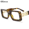 Sonnenbrillenrahmen 54038 Rechteck Leopard Anti Blue Light Damen Computerbrille Goldkette Retro Vintage Männer Damen Brillengestell T2201114