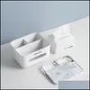 Tissue Boxes Napkins Tissue Storage Box Er Napkin Holder Mtifunctional Sundries Ontainer Stationery Organizer For Bedroom Office B Dhujq