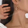 Exquisite Kristall-Oval-Metall-Ohrhänger für Frauen, Hochzeit, Braut-Statement, Retro-Piercing-Ohrringe, Schmuckzubehör