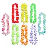 Flores decorativas 50pcs Hawaiian Leis Garland Colar artificial Hawaii Party Supplies Praia Diversão Diy Diy Gift Decoration