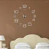 Horloges murales 3D grande horloge miroir autocollants lumineux bricolage numérique silencieux montre à Quartz maison salon Table décor