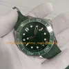 2022 New Model Automatic Watch Men's 42mm Green Dial Rubber Bracelet Ceramic Bezel Professional 300m 007 Sport Cal.8800 Movement Mechanical Watches