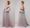 Azzi Osta Haute Couture 2019 Grey Evening Dresses Ball Gown Strapless Ruffled Rhinestones Long Formal Party Evening Gowns7655503