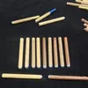 100Pcs a lot 78mm 55mm Cigarette Shape Smoking Pipes Wood Grain Pipe Mini Hand Tobacco Snuff tube Aluminum Ceramic Bat Accessories Spring Catcher Taster