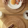 テーブルマットMLGB Rattan Woven Placemats Oval Round Non Slip耐熱性場所MAT NATURAL MULTIPURPOSE PLACEMAT 30x40cm