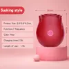 2022 New Clit 성인 여성 섹스 토이 장미 빨간 모양 진동기 실리콘 혀 핥기 자극기 젖꼭지