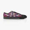 Men Stitch Shoes Custom Sneakers Hand Paint Canvas Womens Fashion Black Purple Low Cut Breathable Walking Jogging Trainers