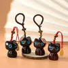 Keychains Sandalwood Wood Cat Keychain Anime Söt mobiltelefonkedja Trähänge Personlighet Creative Cute Accessories Handstickade T221006