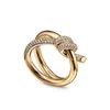 Solitaire Ring 925 Sterling Zilveren Knoop Ring Vrouwen Sieraden Plating 18K Rose Goud Luxe Merk Mode Valentijn Cadeau 221115314w